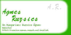 agnes ruzsics business card